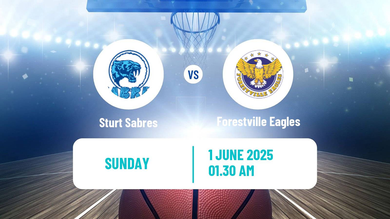Basketball Australian NBL1 Central Sturt Sabres - Forestville Eagles