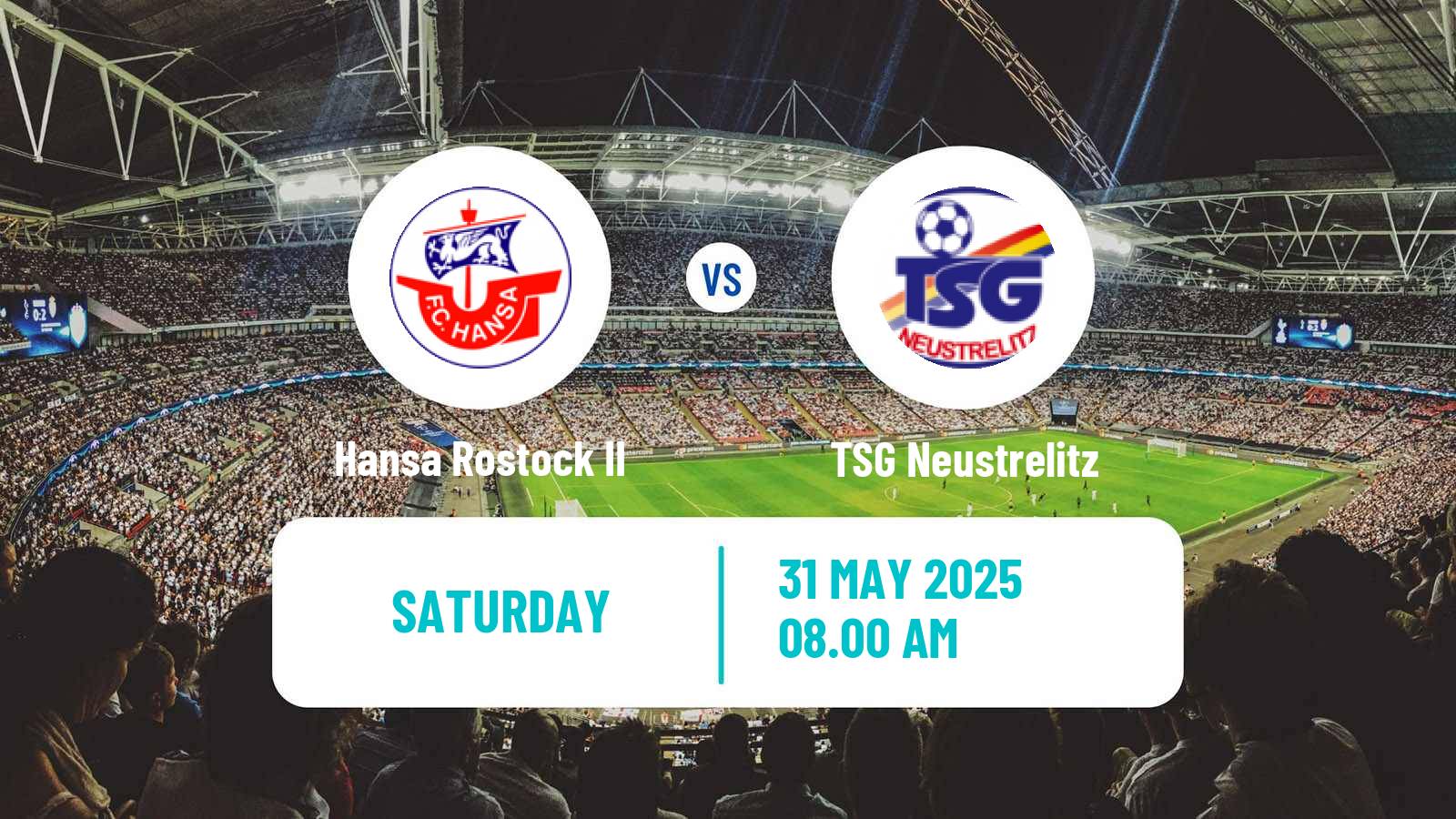Soccer German Oberliga NOFV-Nord Hansa Rostock II - TSG Neustrelitz