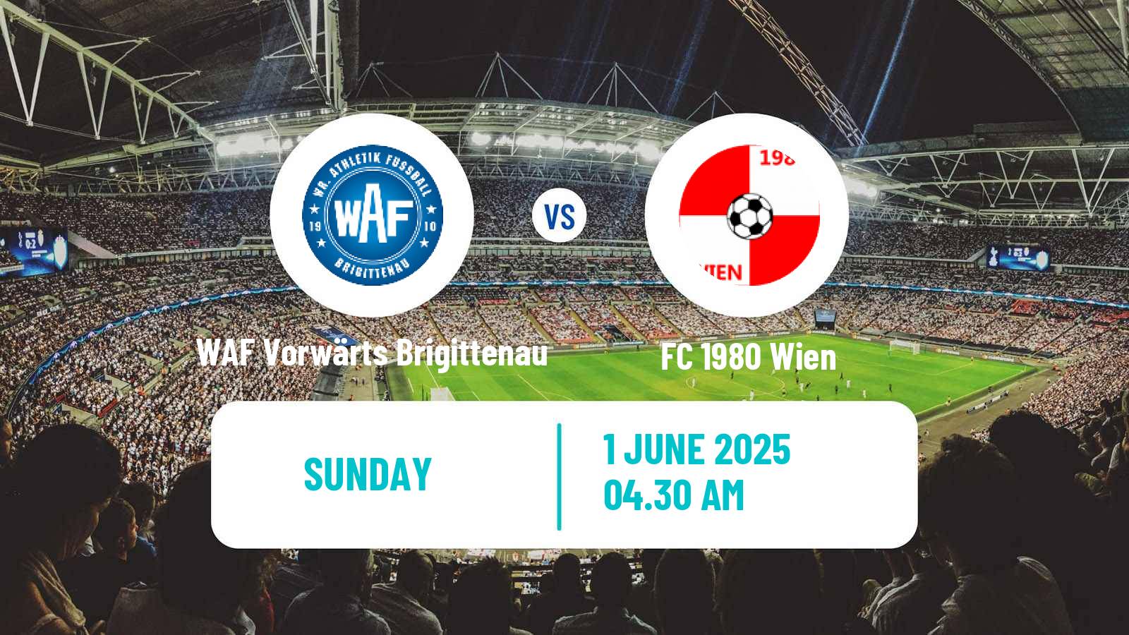 Soccer Austrian Landesliga Wien WAF Vorwärts Brigittenau - 1980 Wien