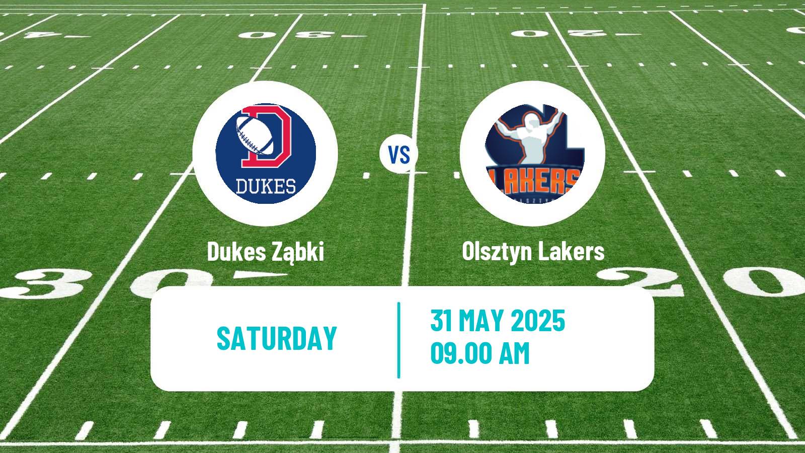 American football Polish PFL 1 Dukes Ząbki - Olsztyn Lakers