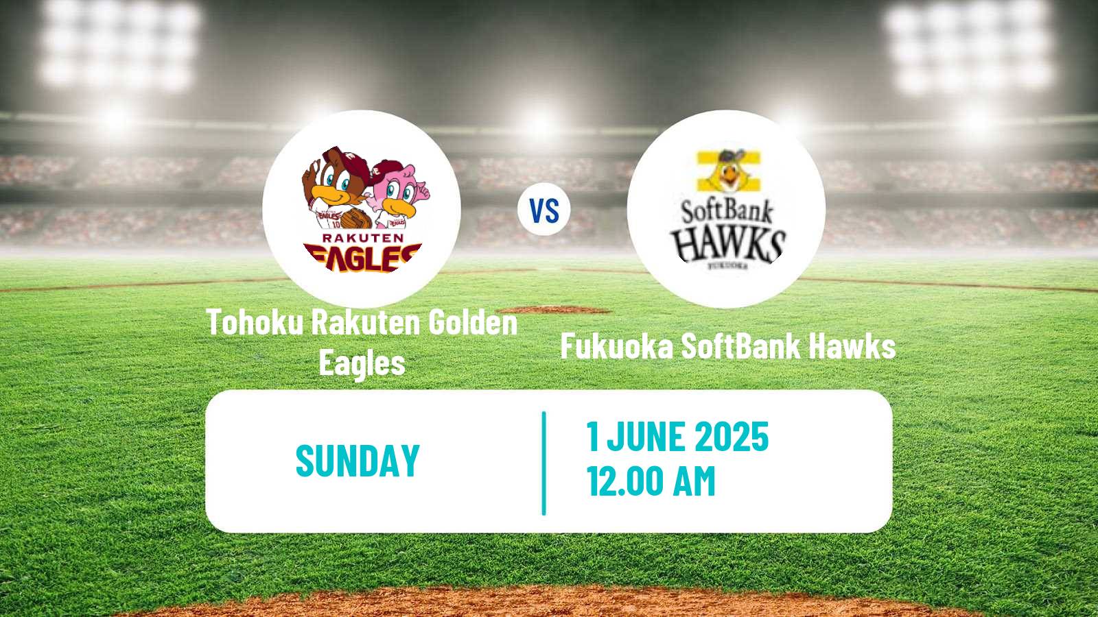 Baseball NPB Tohoku Rakuten Golden Eagles - Fukuoka SoftBank Hawks