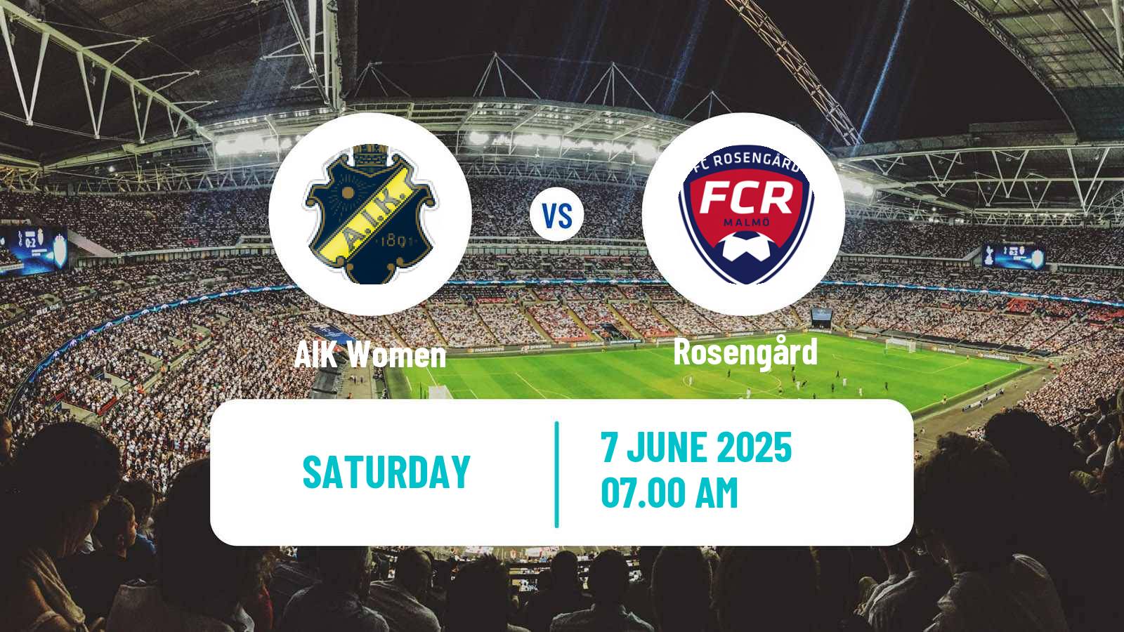 Soccer Swedish Allsvenskan Women AIK - Rosengård