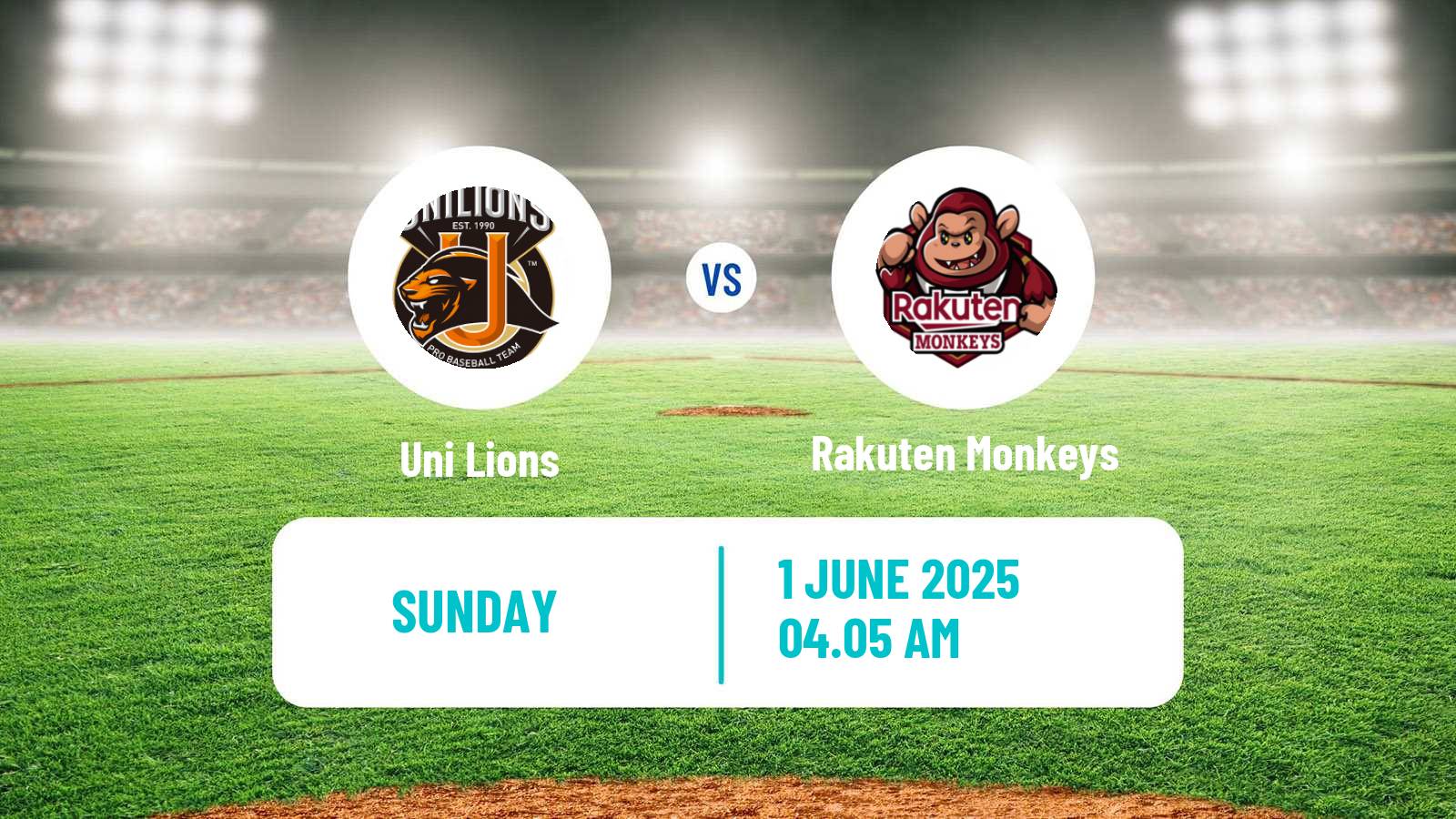 Baseball Taiwan CPBL Uni Lions - Rakuten Monkeys