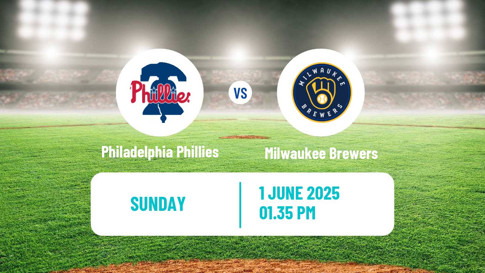 Baseball MLB Philadelphia Phillies - Milwaukee Brewers