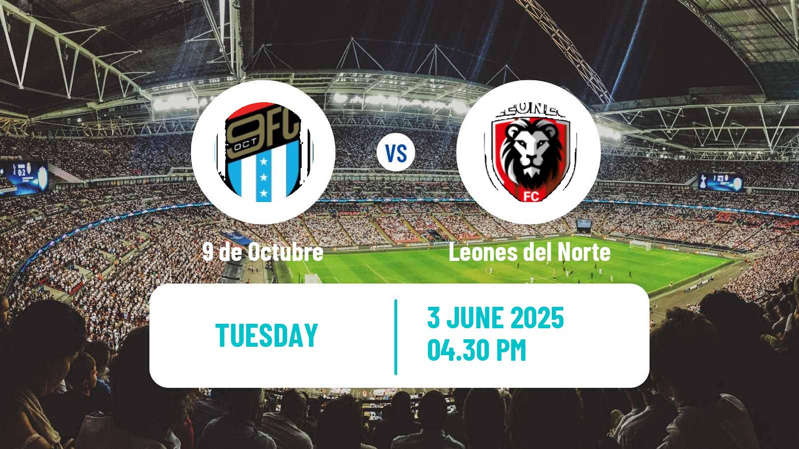 Soccer Ecuadorian Serie B 9 de Octubre - Leones del Norte
