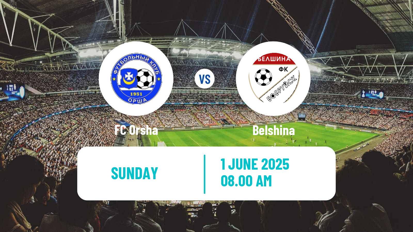 Soccer Belarusian Pershaya Liga Orsha - Belshina