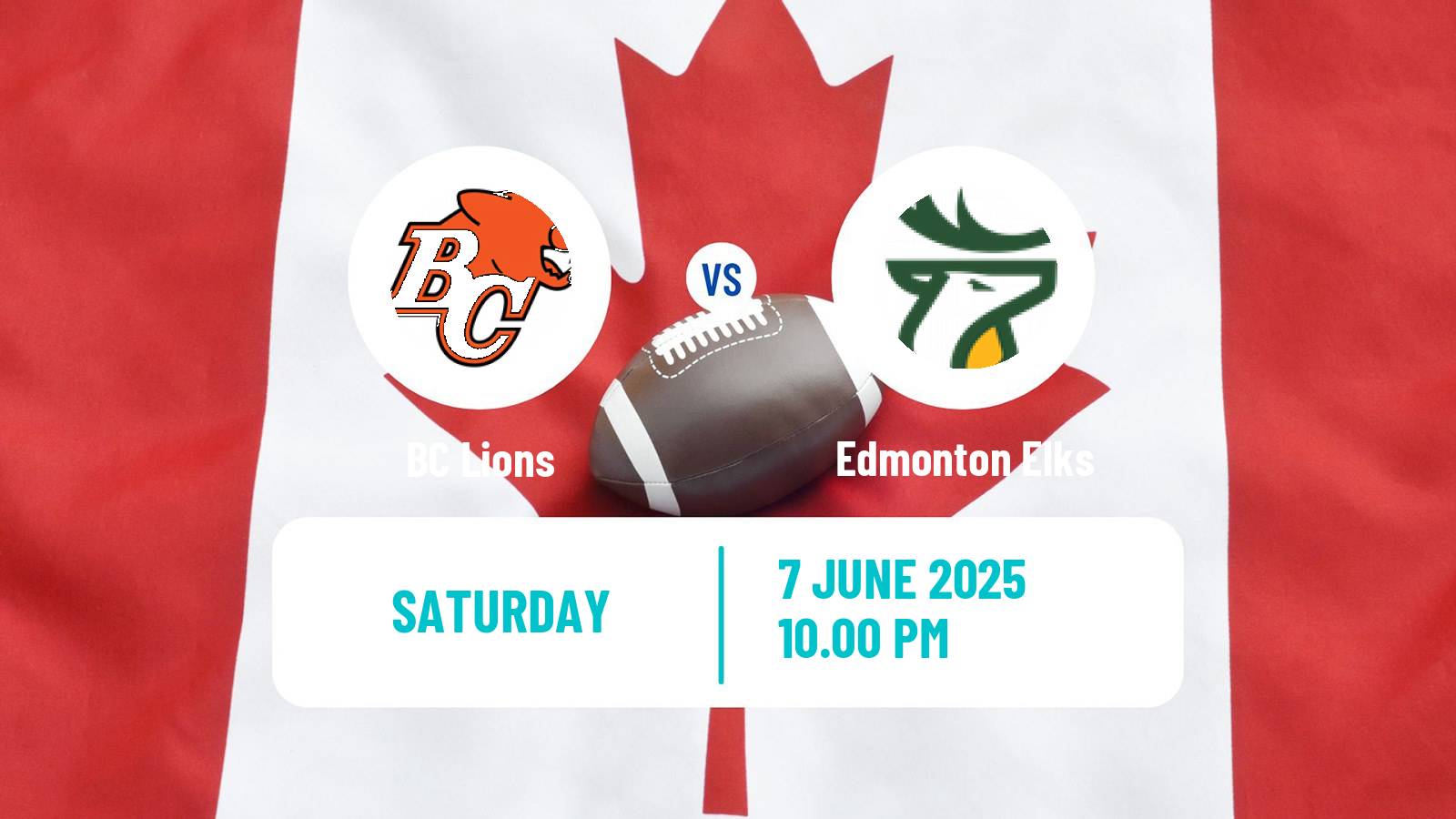 Canadian football CFL BC Lions - Edmonton Elks