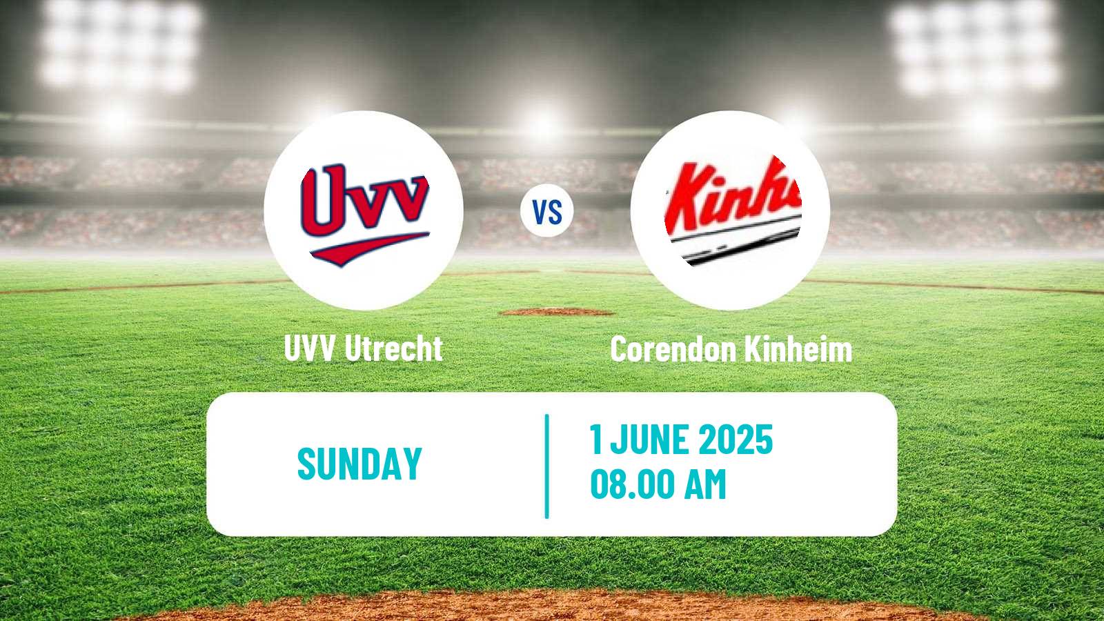 Baseball Dutch Hoofdklasse Baseball UVV Utrecht - Corendon Kinheim