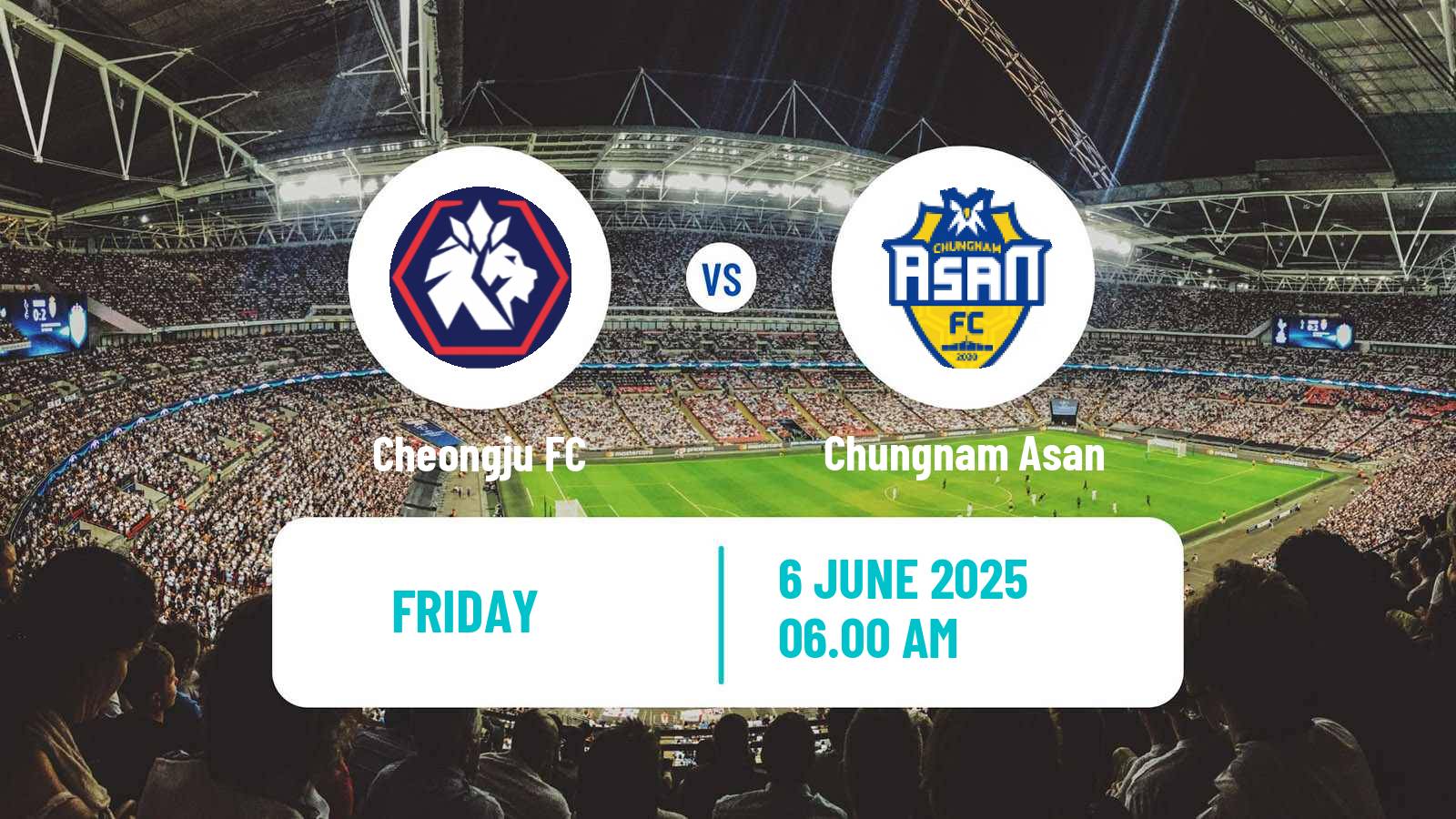 Soccer South Korean K-League 2 Cheongju - Chungnam Asan
