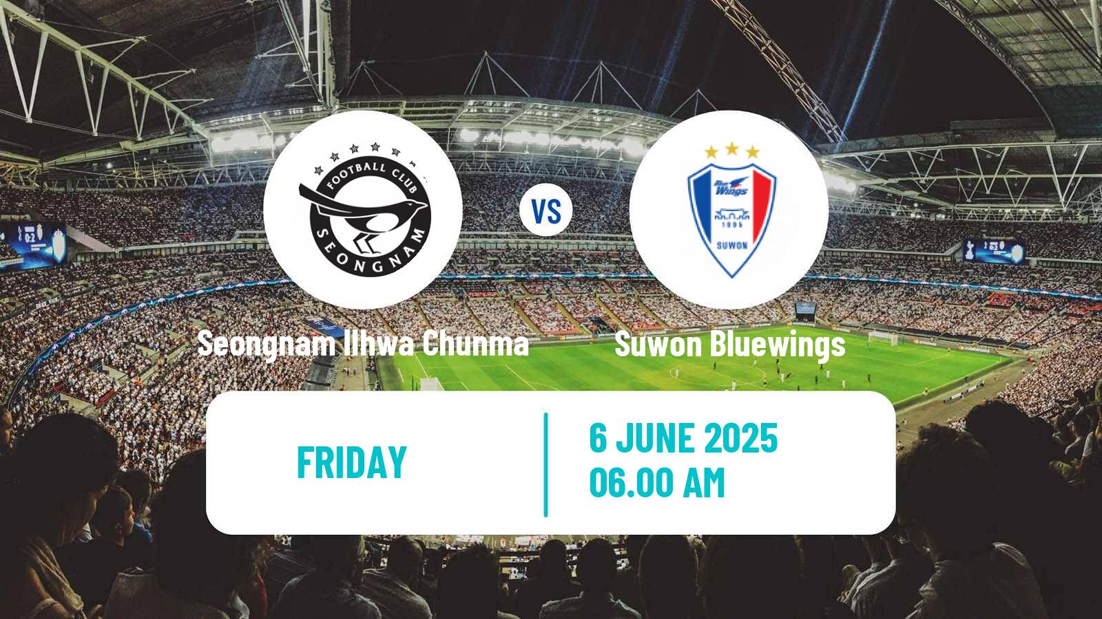 Soccer South Korean K-League 2 Seongnam Ilhwa Chunma - Suwon Bluewings