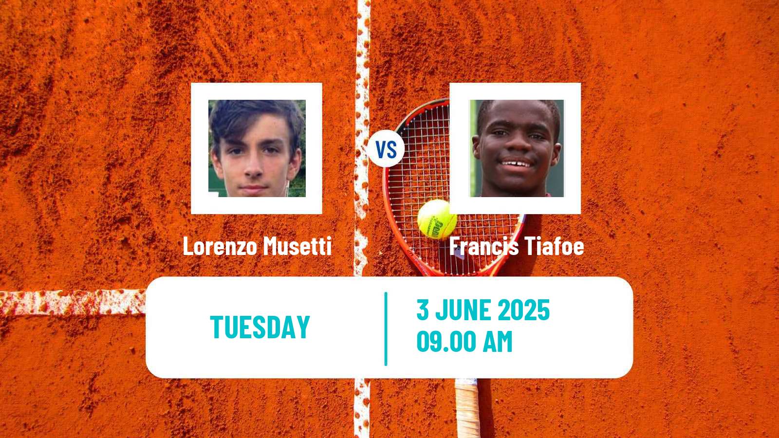 Tennis ATP Roland Garros Lorenzo Musetti - Francis Tiafoe