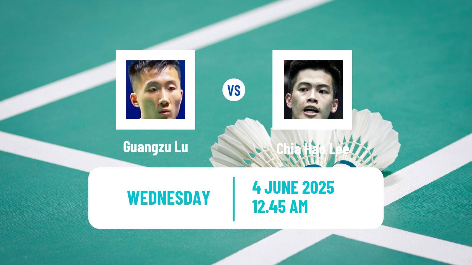 Badminton BWF World Tour Indonesia Open Men Guangzu Lu - Chia Hao Lee