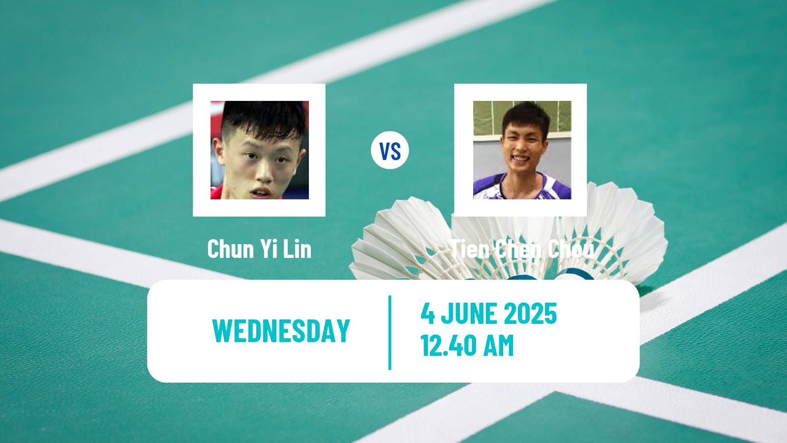 Badminton BWF World Tour Indonesia Open Men Chun Yi Lin - Tien Chen Chou