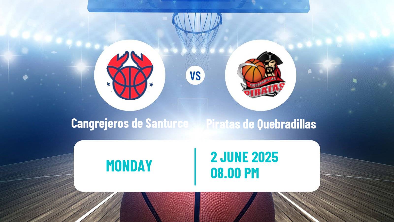 Basketball Puerto Rican BSN Cangrejeros de Santurce - Piratas de Quebradillas