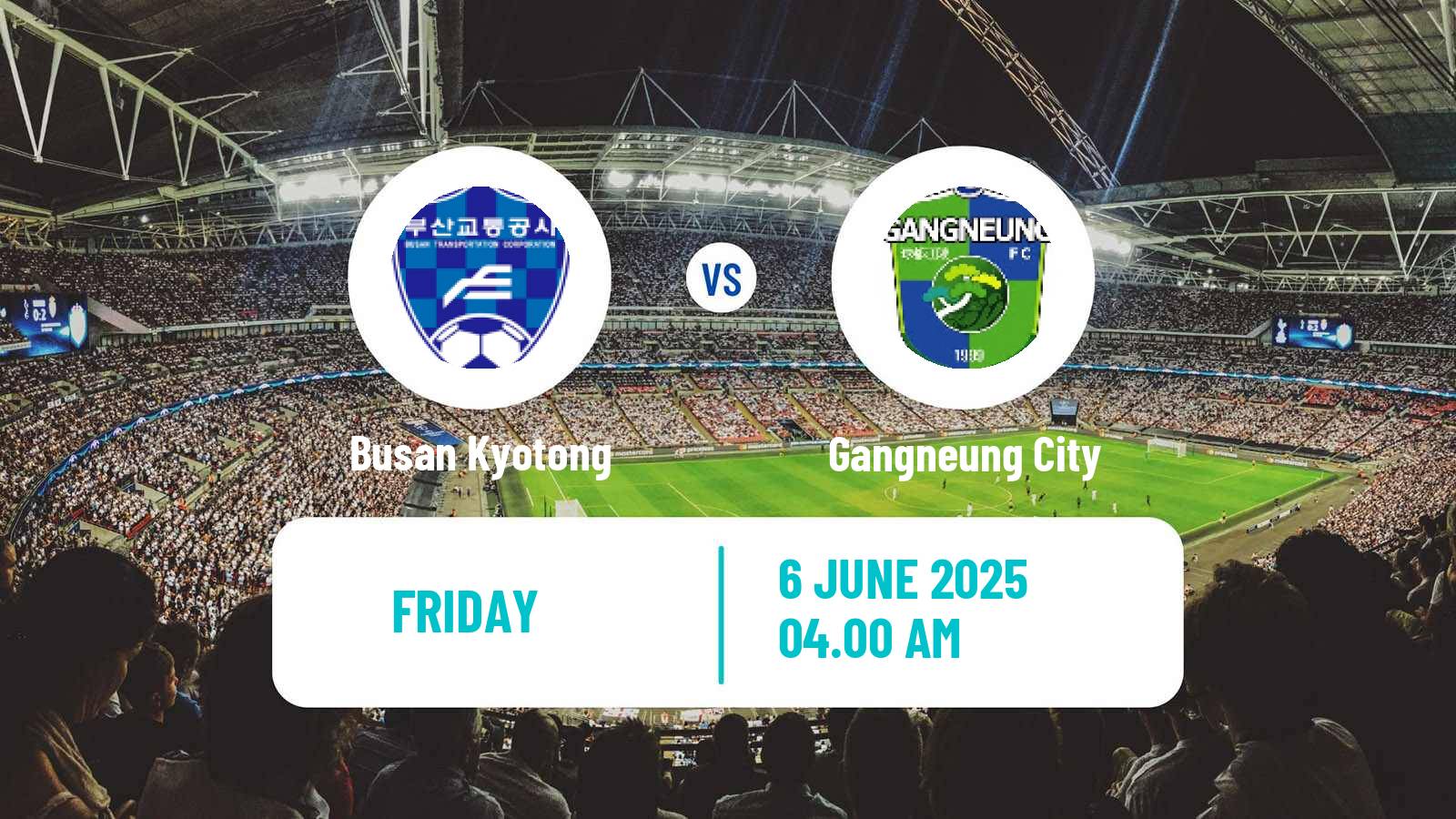 Soccer South Korean K3 League Busan Kyotong - Gangneung City