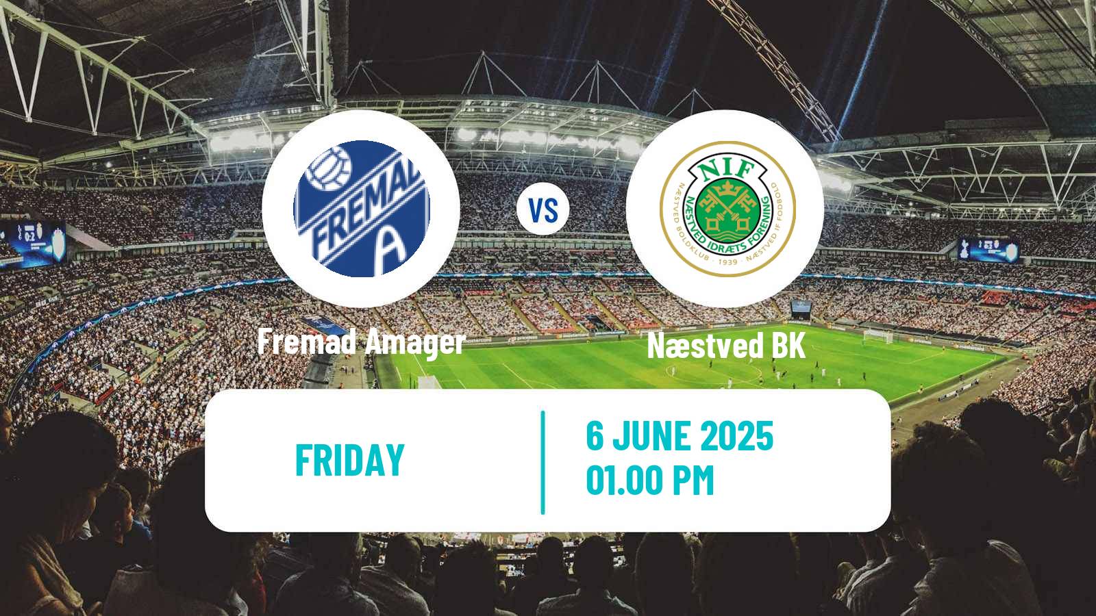 Soccer Danish 2 Division Fremad Amager - Næstved BK