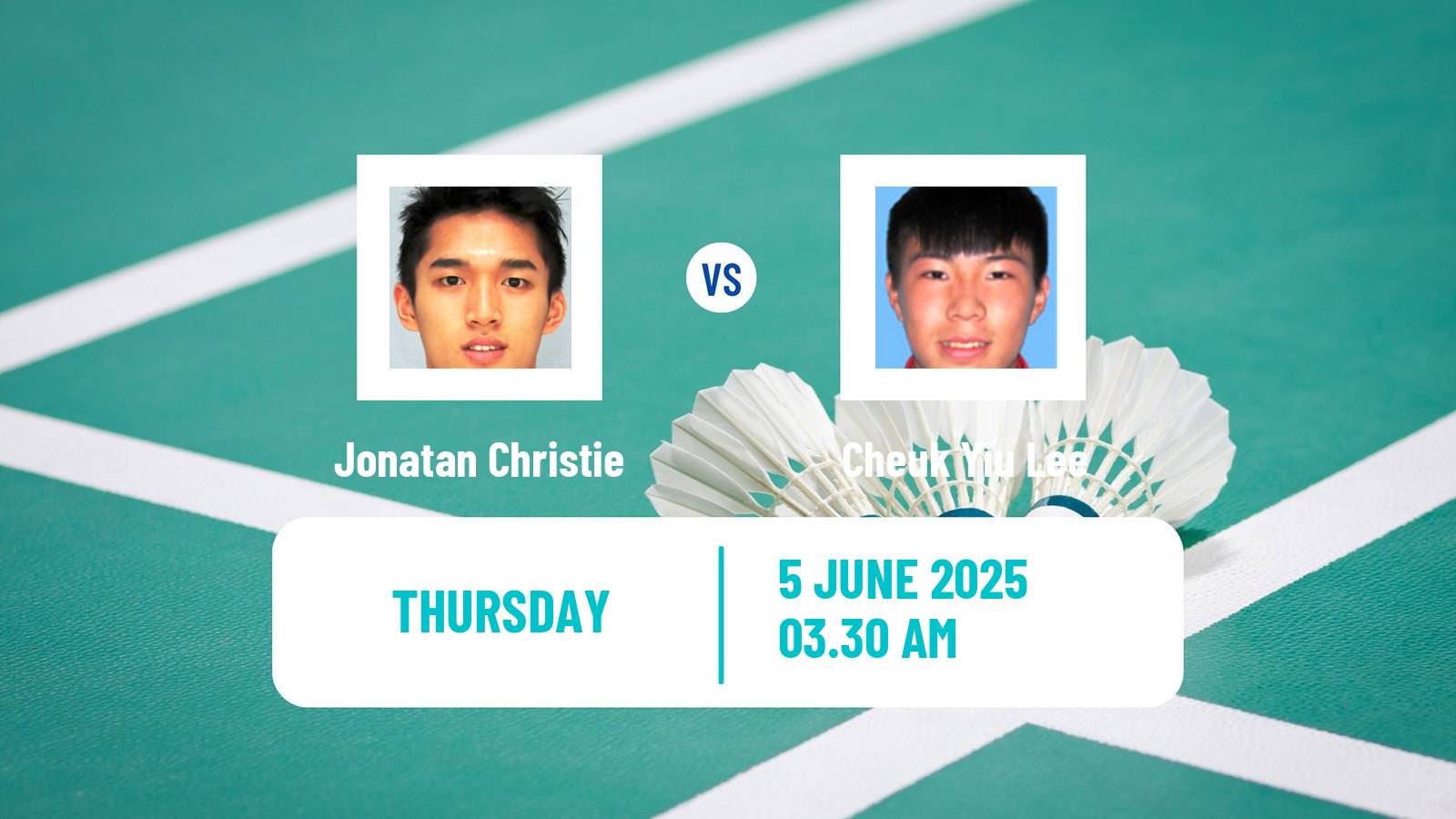 Badminton BWF World Tour Indonesia Open Men Jonatan Christie - Cheuk Yiu Lee