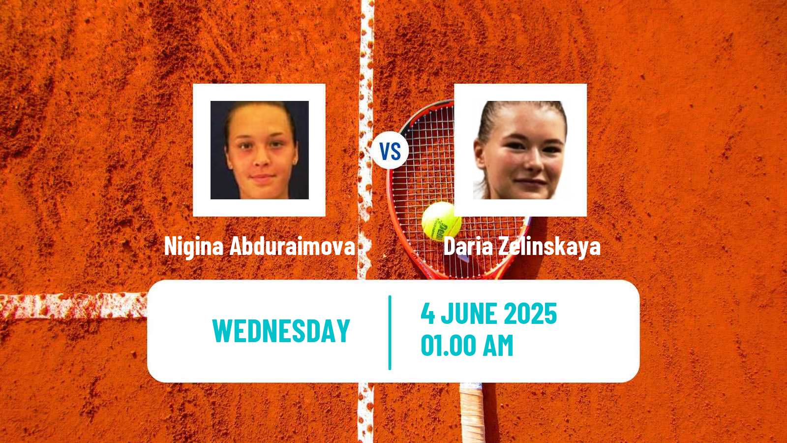 Tennis ITF W15 Tashkent Women Nigina Abduraimova - Daria Zelinskaya