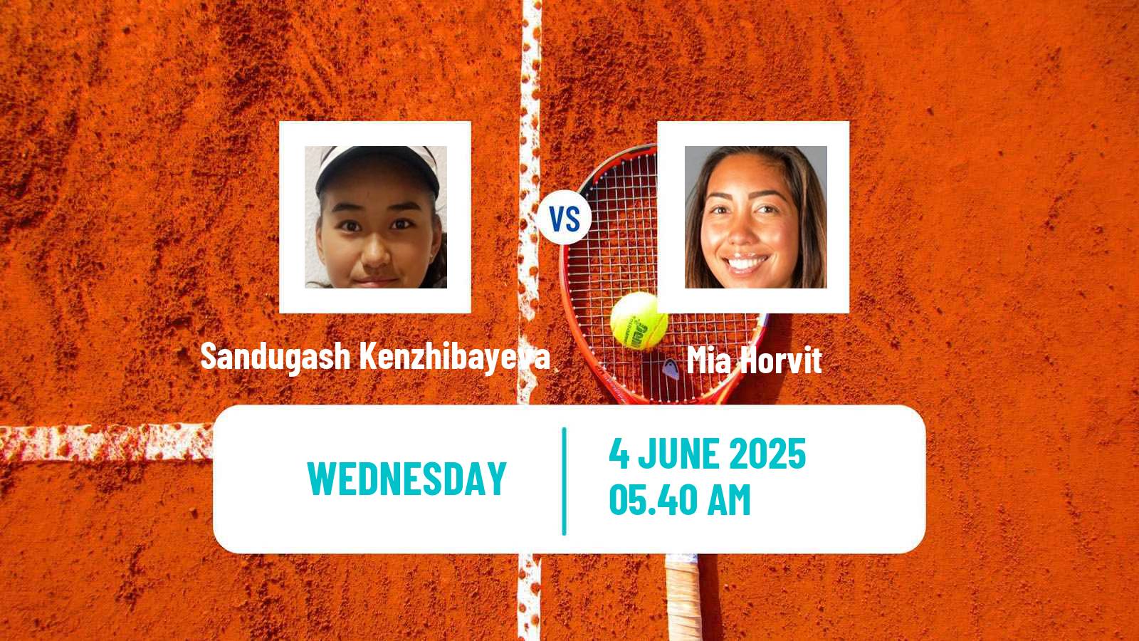 Tennis ITF W15 Tashkent Women Sandugash Kenzhibayeva - Mia Horvit
