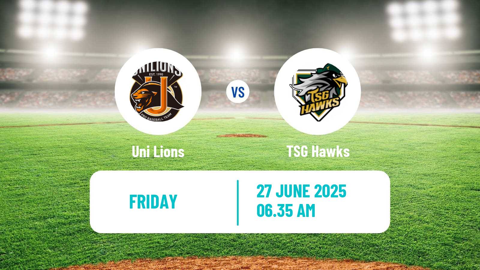 Baseball Taiwan CPBL Uni Lions - TSG Hawks