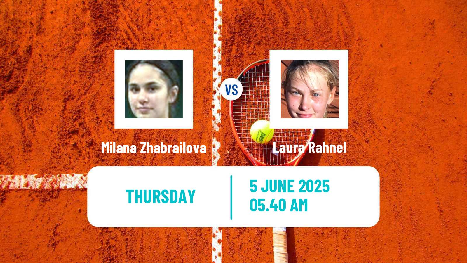 Tennis ITF W15 Kursumlijska Banja 5 Women Milana Zhabrailova - Laura Rahnel