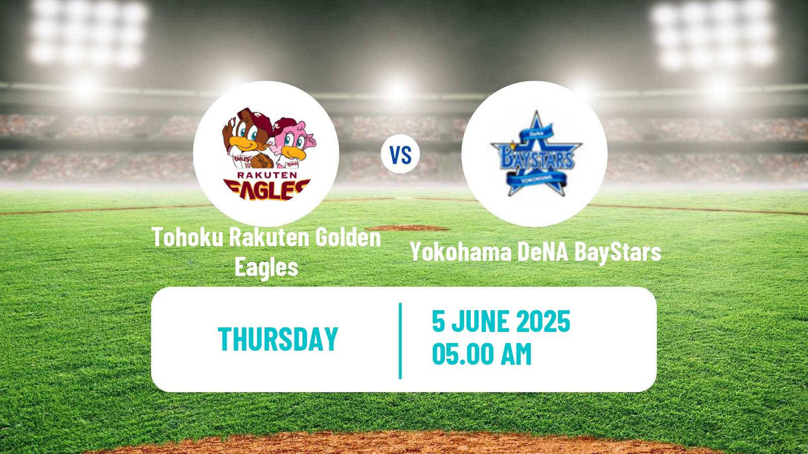 Baseball NPB Tohoku Rakuten Golden Eagles - Yokohama DeNA BayStars