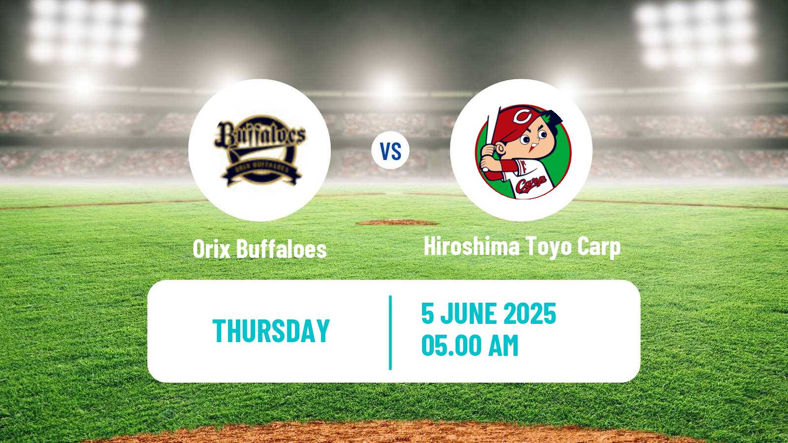 Baseball NPB Orix Buffaloes - Hiroshima Toyo Carp