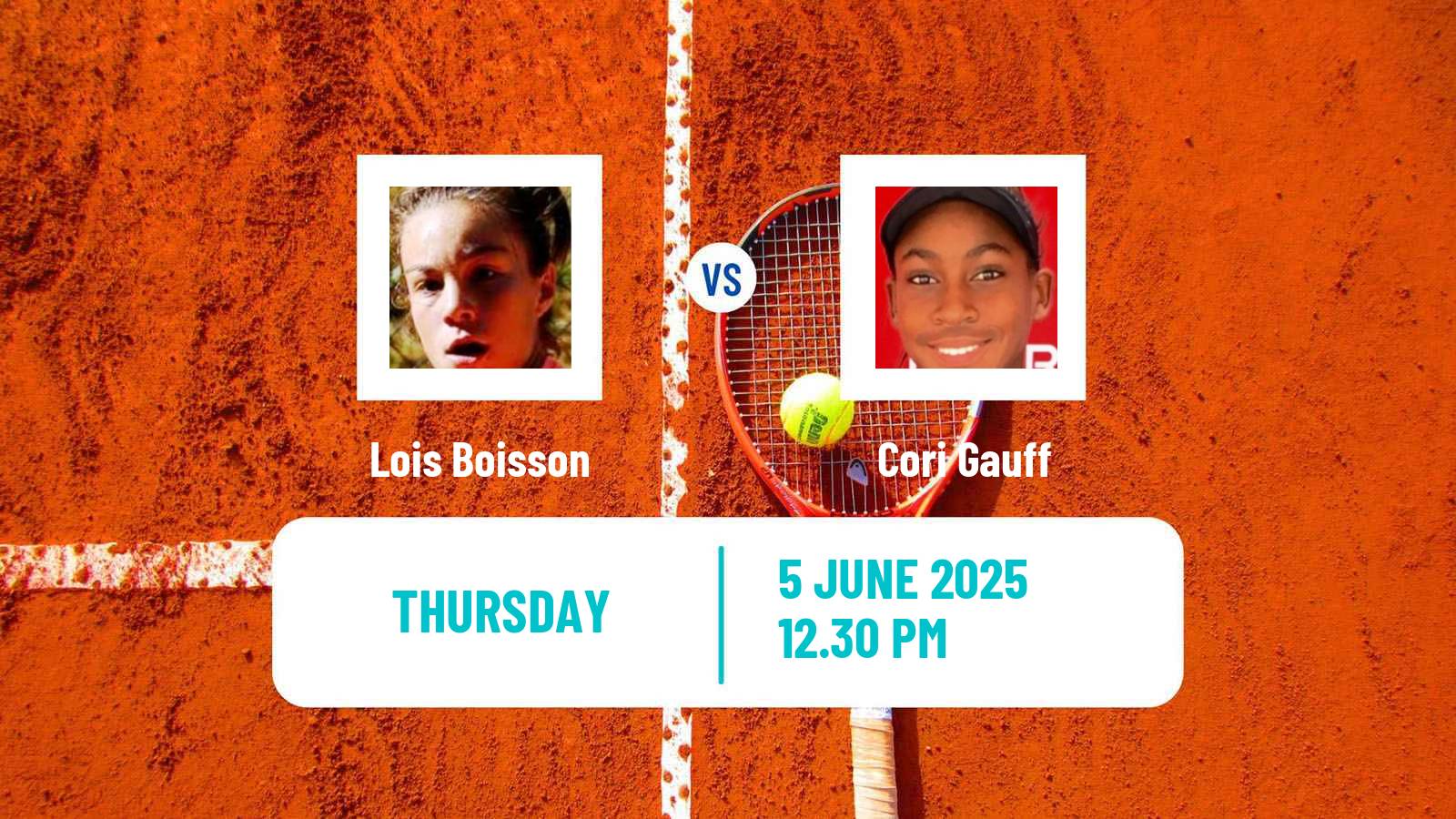 Tennis WTA Roland Garros Lois Boisson - Cori Gauff