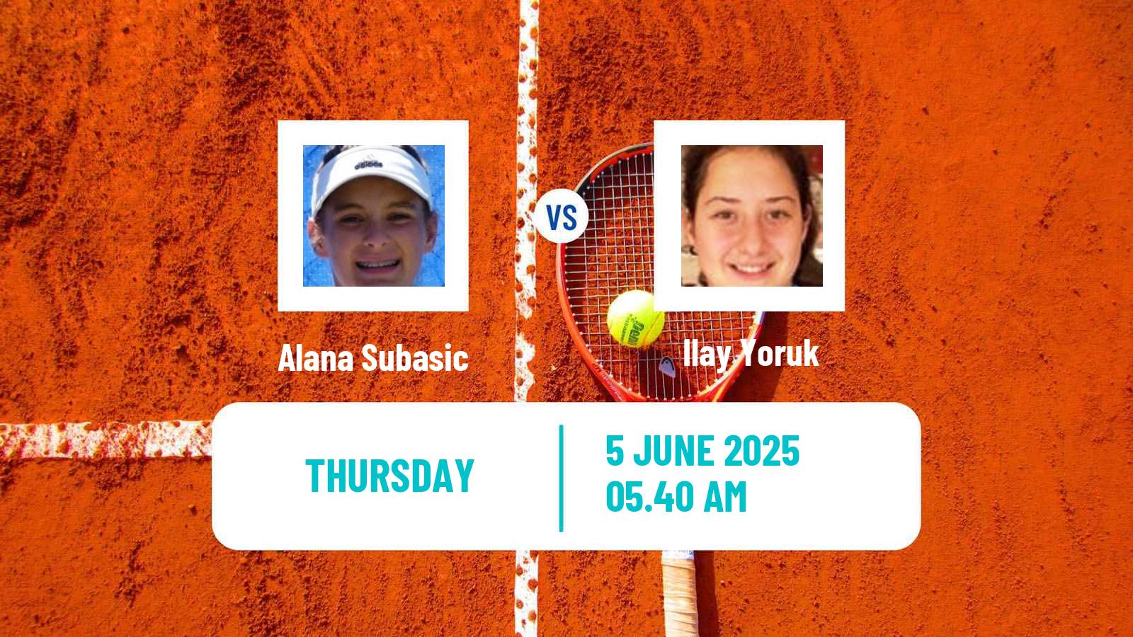 Tennis ITF W15 Kayseri 2 Women Alana Subasic - Ilay Yoruk