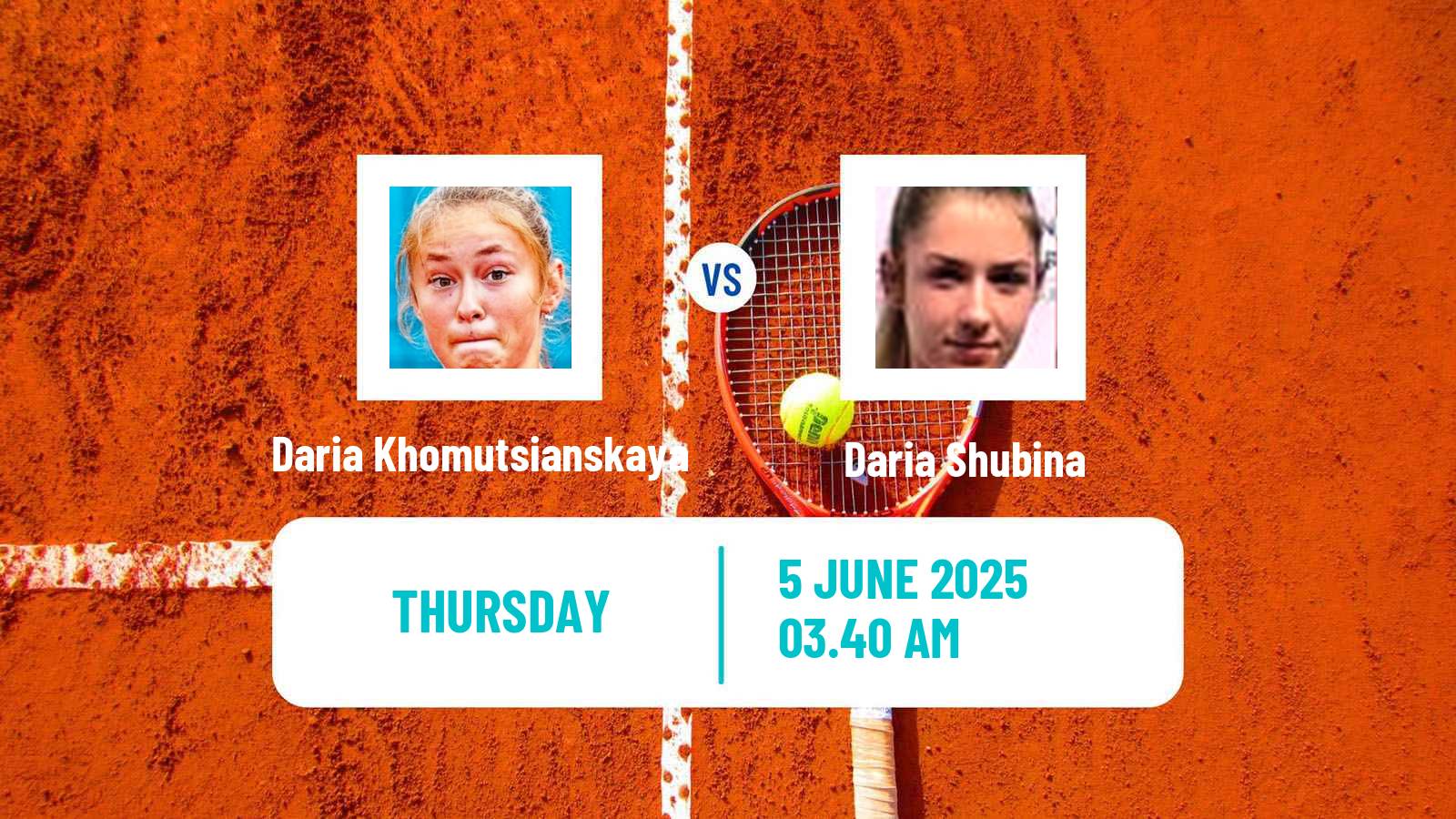 Tennis ITF W15 Tashkent Women Daria Khomutsianskaya - Daria Shubina