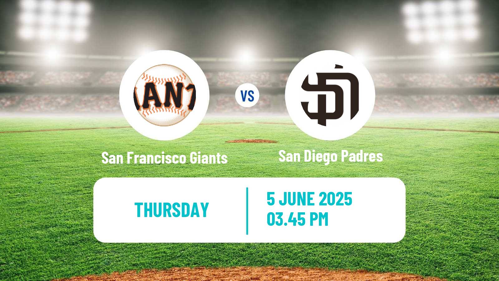 Baseball MLB San Francisco Giants - San Diego Padres