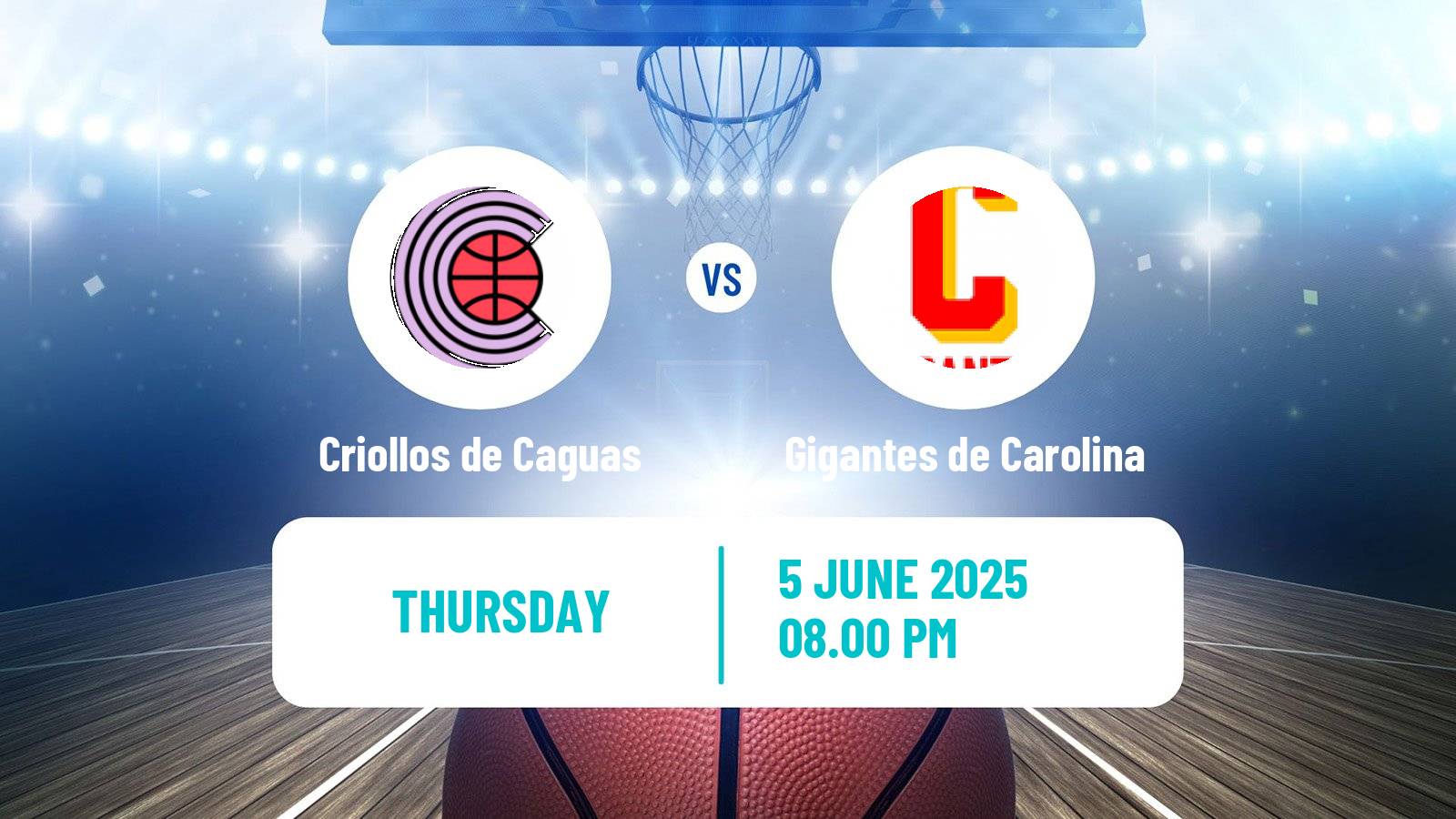 Basketball Puerto Rican BSN Criollos de Caguas - Gigantes de Carolina