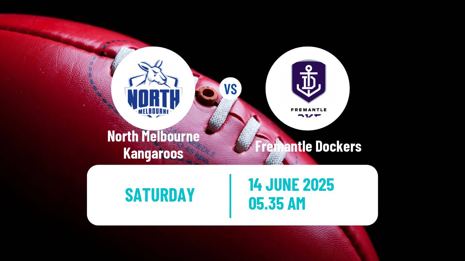 Aussie rules AFL North Melbourne Kangaroos - Fremantle Dockers