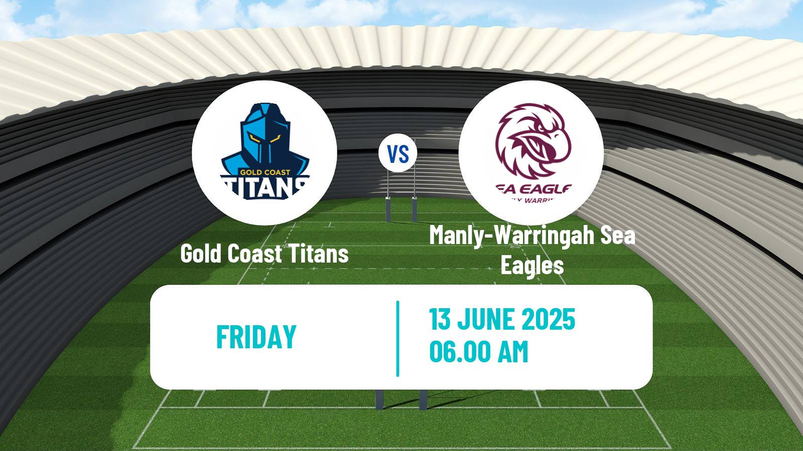 Rugby league Australian NRL Gold Coast Titans - Manly-Warringah Sea Eagles