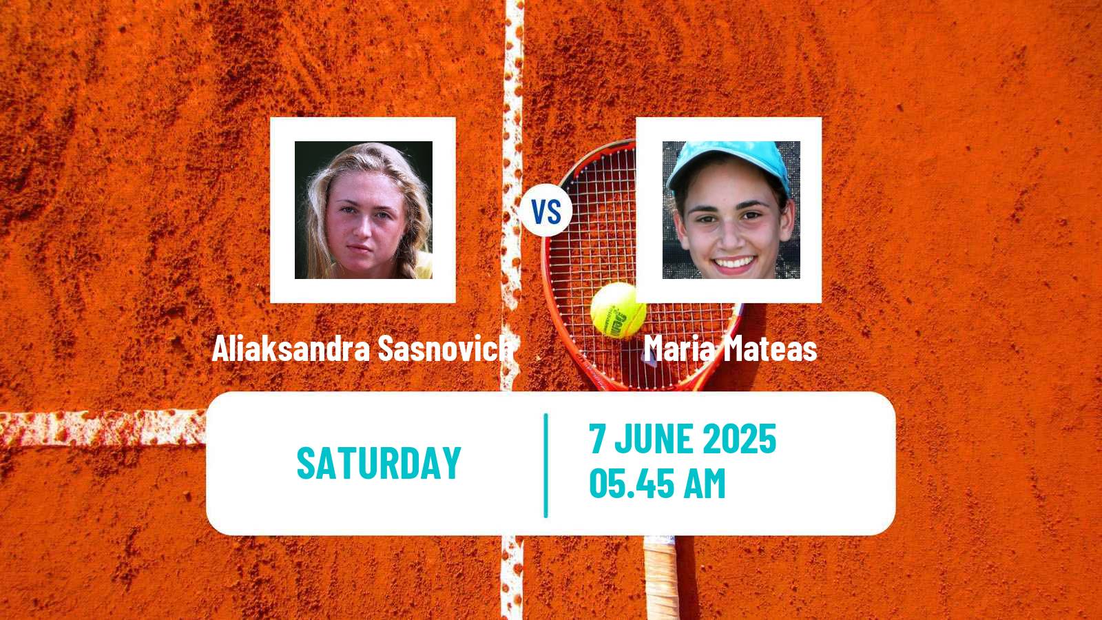 Tennis WTA Hertogenbosch Aliaksandra Sasnovich - Maria Mateas