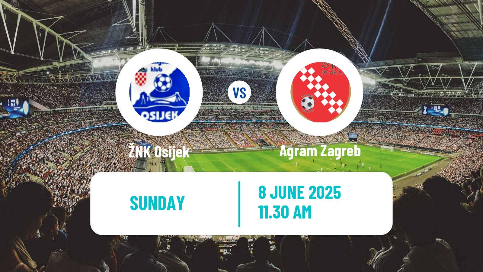 Soccer Croatian 1 HNL Women Osijek - Agram Zagreb