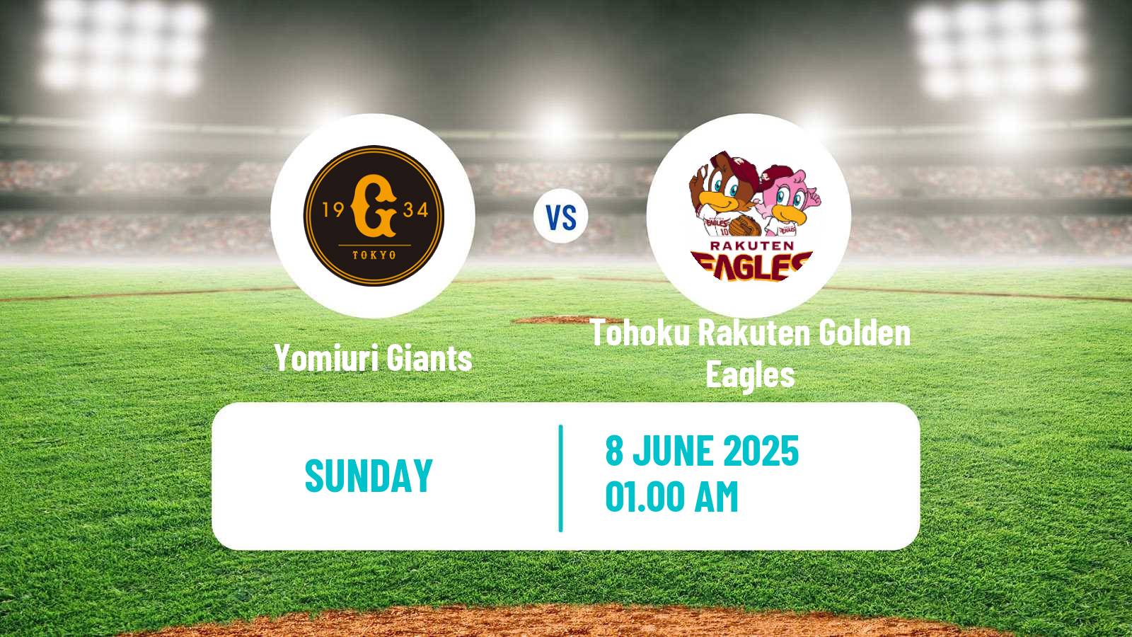 Baseball NPB Yomiuri Giants - Tohoku Rakuten Golden Eagles