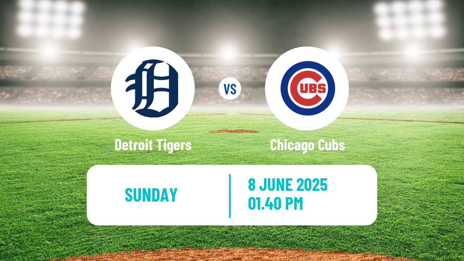 Baseball MLB Detroit Tigers - Chicago Cubs