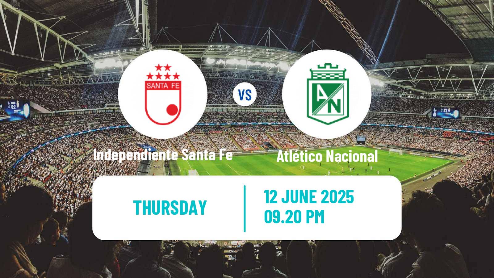 Soccer Colombian Primera A Independiente Santa Fe - Atlético Nacional