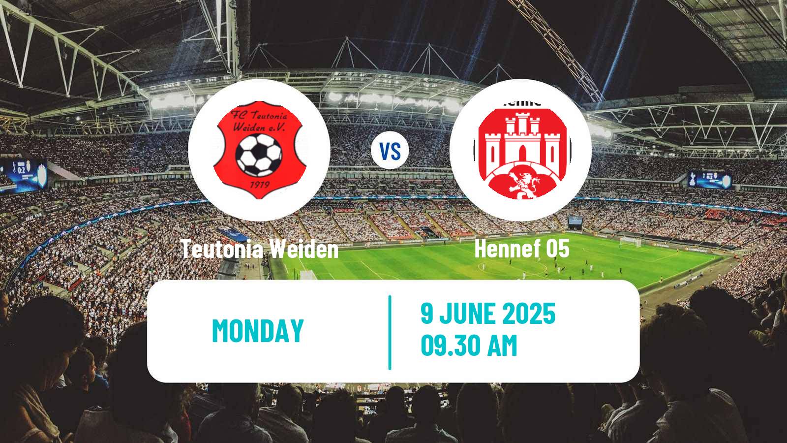 Soccer German Oberliga Mittelrhein Teutonia Weiden - Hennef 05