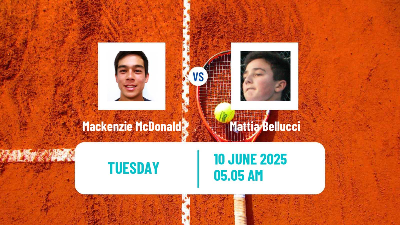Tennis ATP Hertogenbosch Mackenzie McDonald - Mattia Bellucci