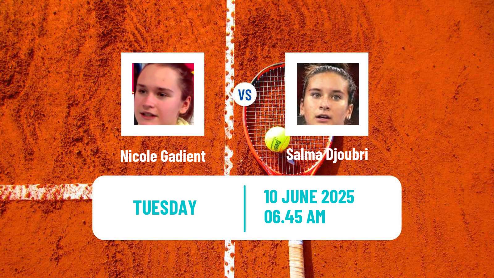 Tennis ITF W15 Norges La Ville Women Nicole Gadient - Salma Djoubri