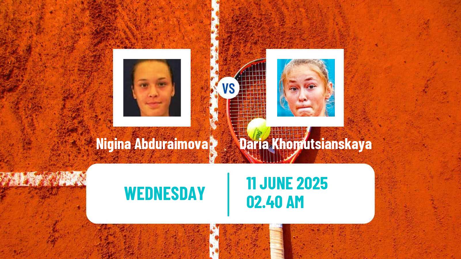 Tennis ITF W15 Tashkent 2 Women 2025 Nigina Abduraimova - Daria Khomutsianskaya