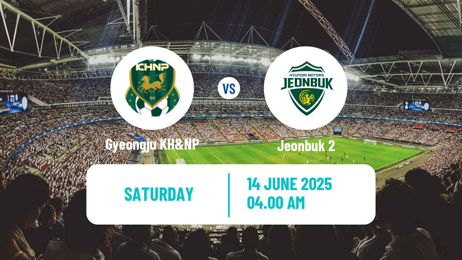 Soccer South Korean K3 League Gyeongju KH&NP - Jeonbuk 2