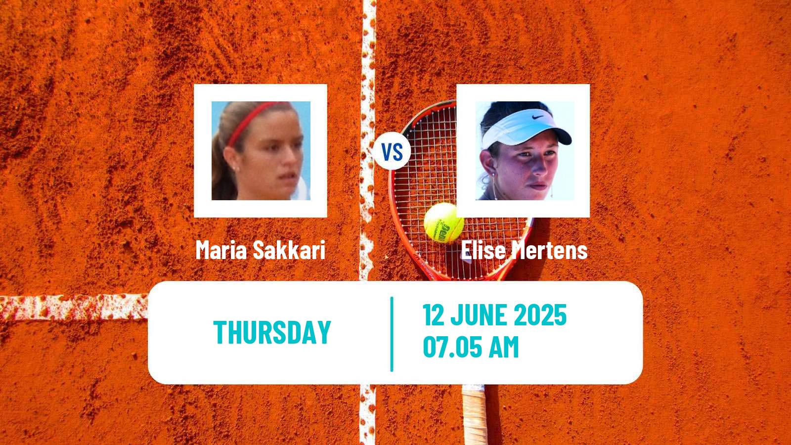 Tennis WTA Hertogenbosch Maria Sakkari - Elise Mertens