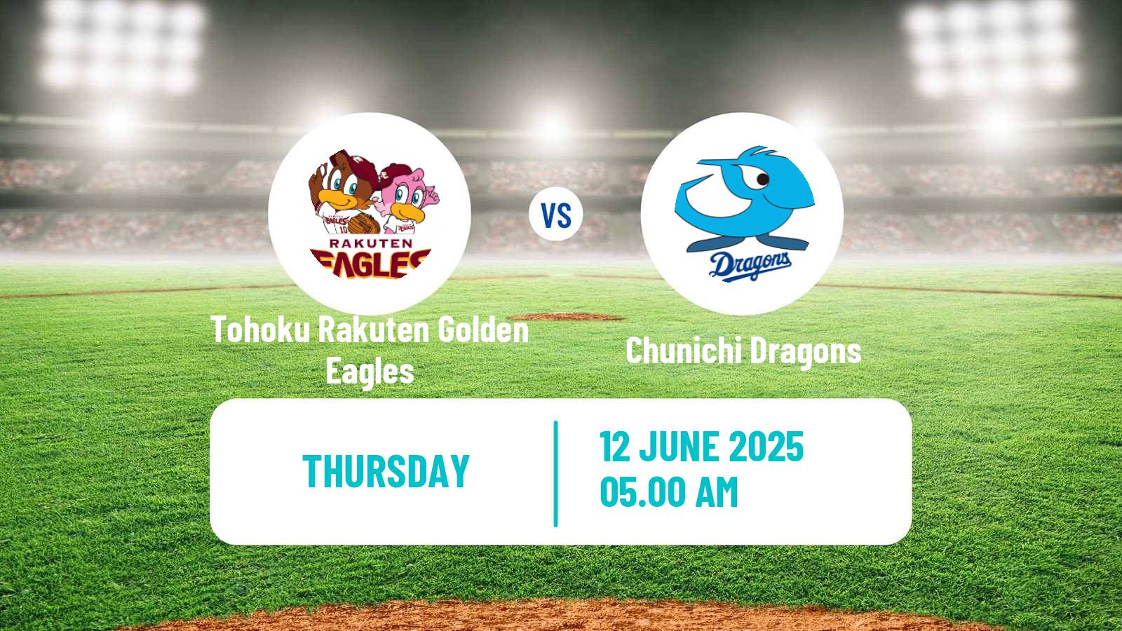 Baseball NPB Tohoku Rakuten Golden Eagles - Chunichi Dragons