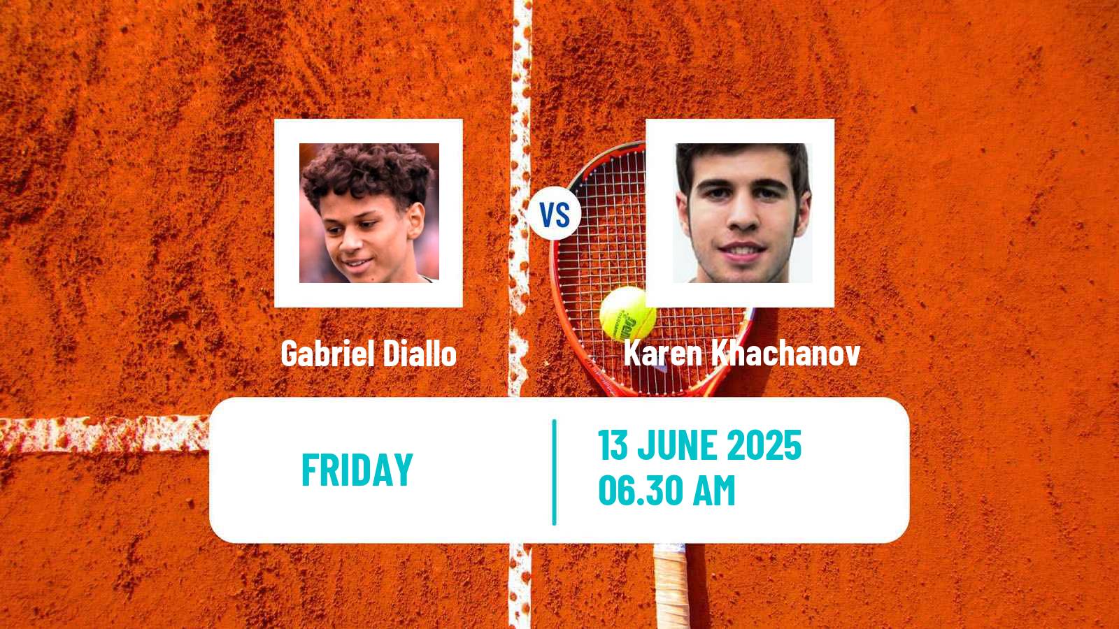 Tennis ATP Hertogenbosch Gabriel Diallo - Karen Khachanov