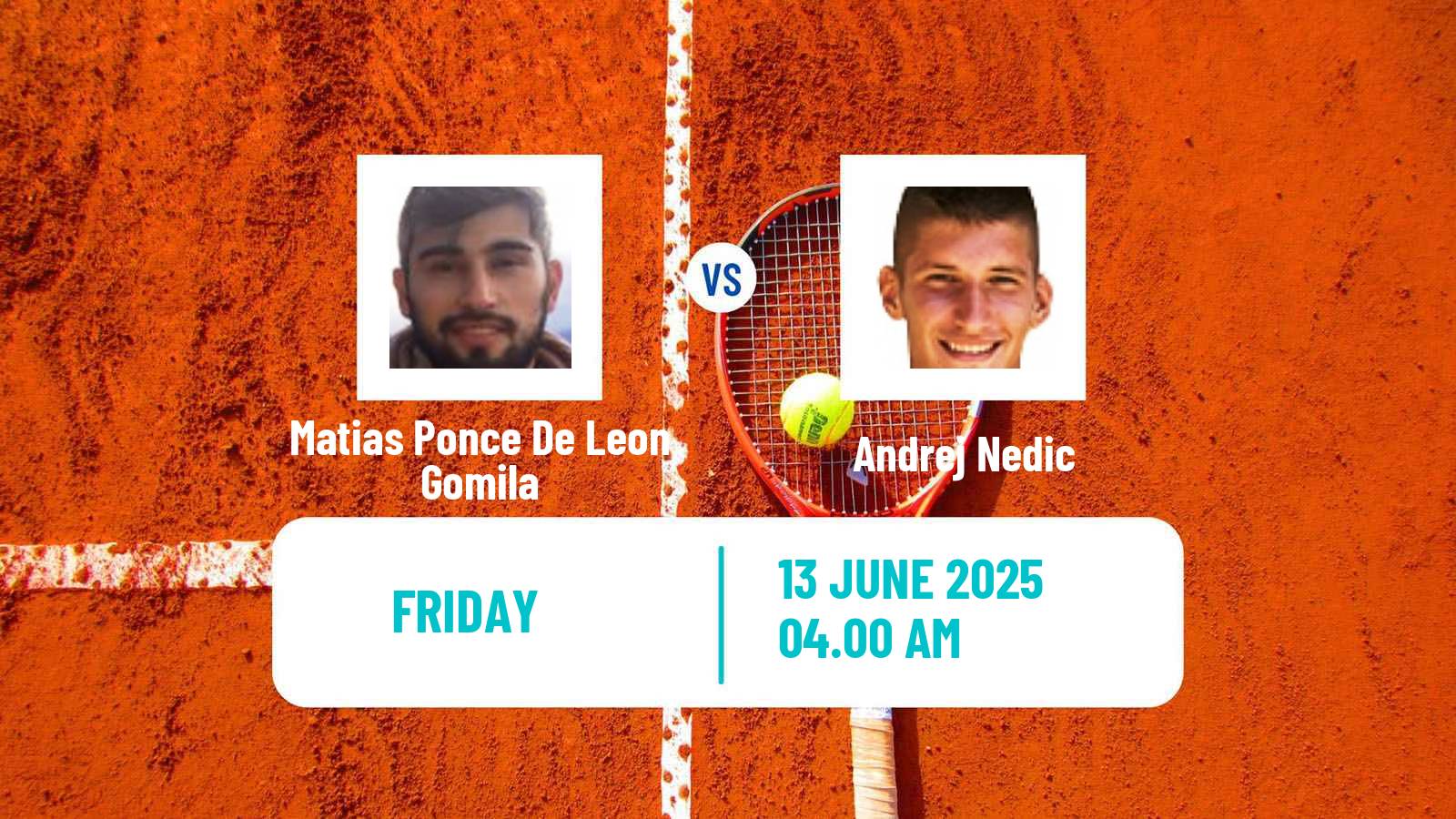 Tennis ITF M25 Kiseljak Men Matias Ponce De Leon Gomila - Andrej Nedic