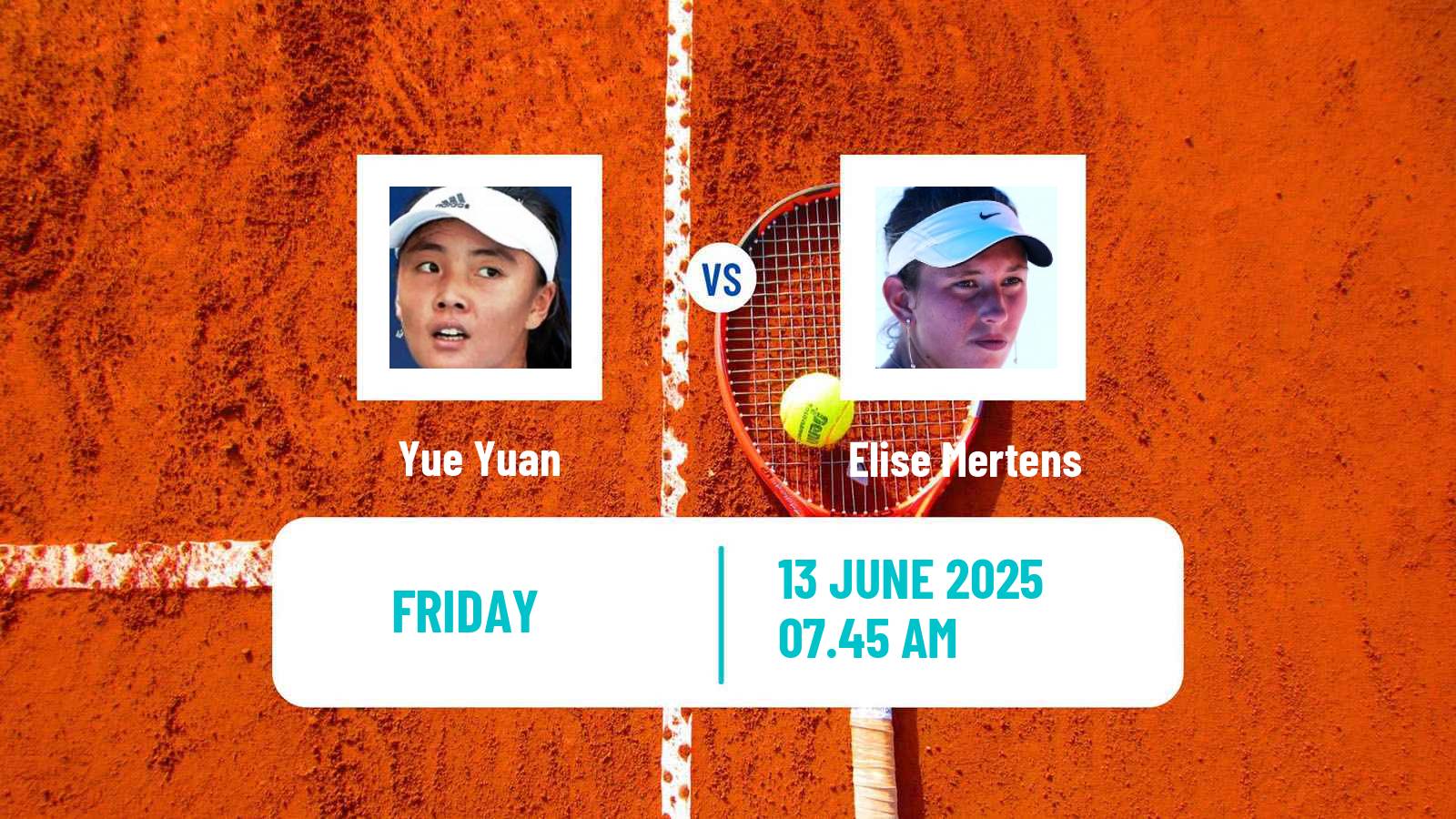Tennis WTA Hertogenbosch Yue Yuan - Elise Mertens