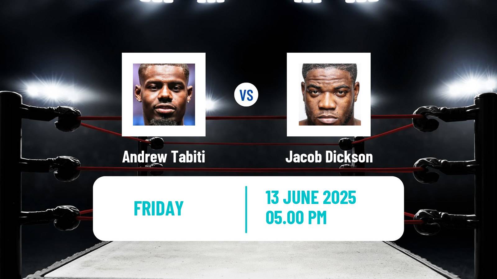 Boxing Bridgerweight WBO Africa Title Men Andrew Tabiti - Jacob Dickson